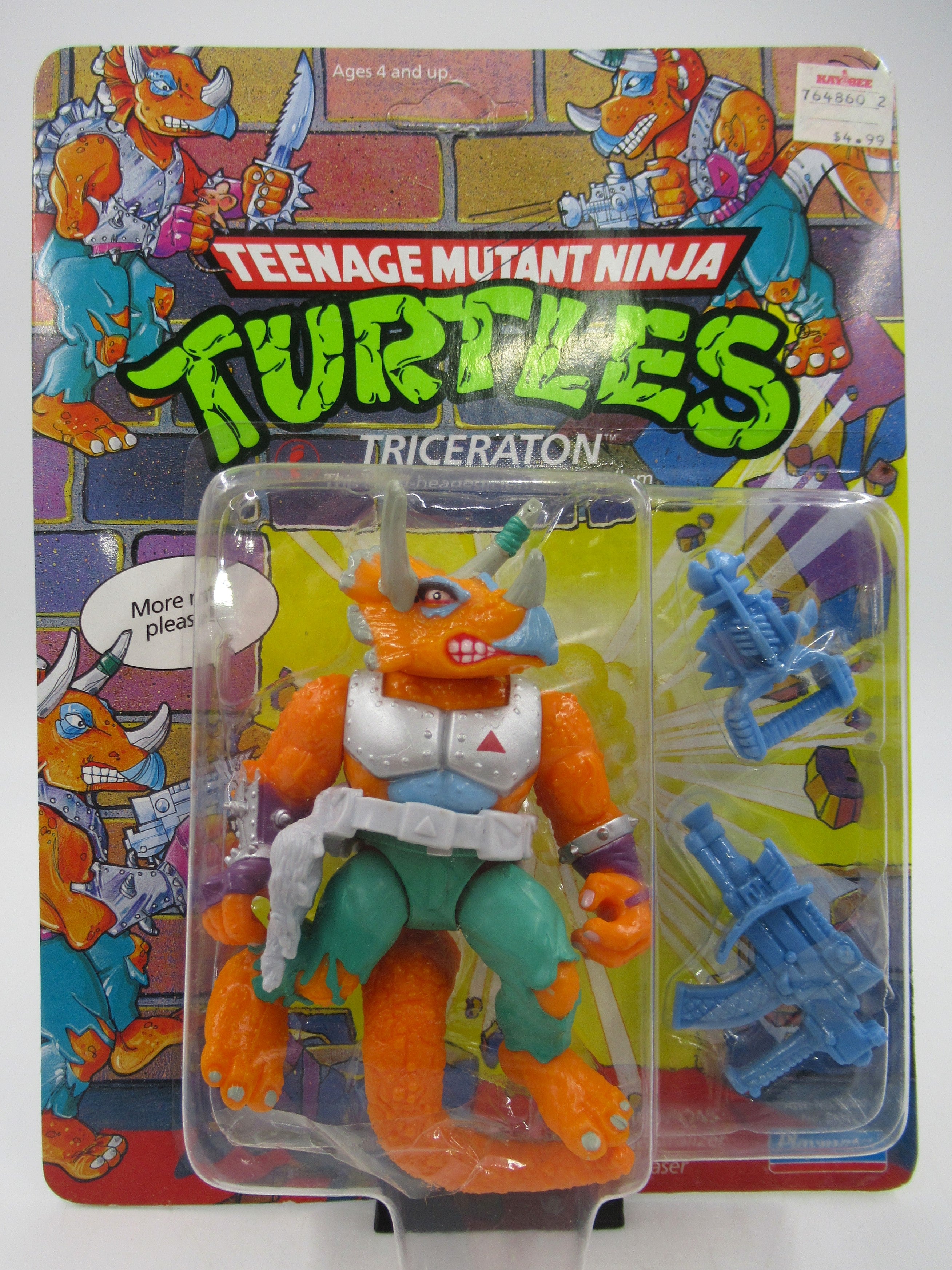 Teenage Mutant Ninja Turtles Triceraton 4.5" Figure TMNTs - Playmates (1990)